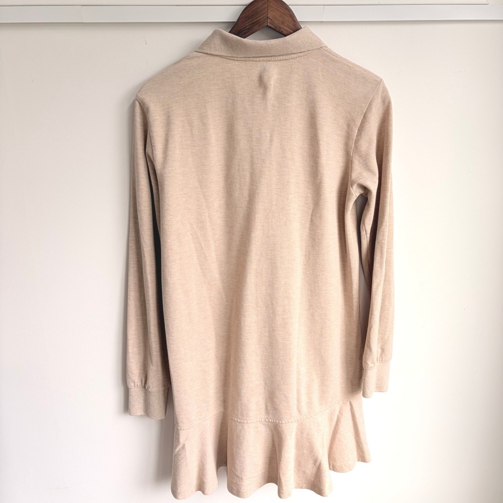 Tuckernuck Sandstone Pique May Polo Shirt Dress Medium Long Sleeve Polo Beige - Picture 8 of 11